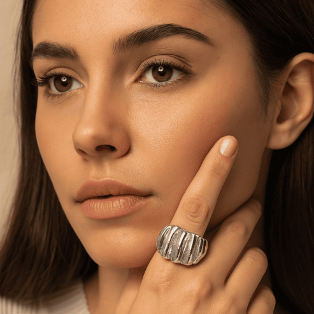 Bague Femme Max Wave Argentée en Acier Inoxydable
