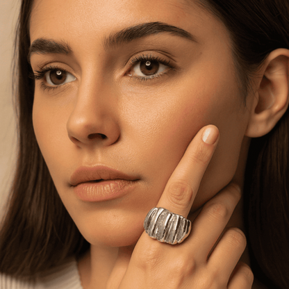 Bague Femme Max Wave Argentée en Acier Inoxydable