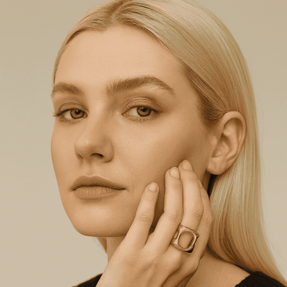 Bague Organique Dorée en Acier Inoxydable